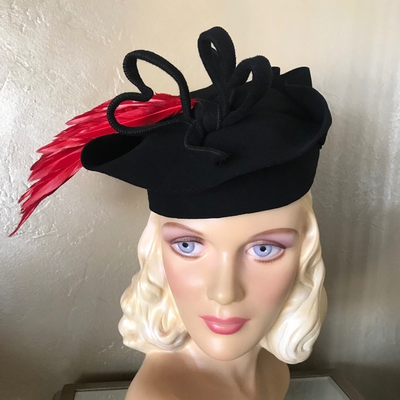 Accessories | Showstopper 194s Black Tilt Felt Hat Wired 
